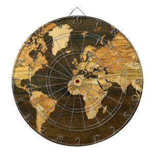 木造世界地図 ダーツボード
