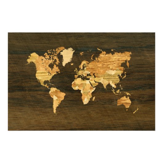 木造世界地図 フォトプリント            (正面)
