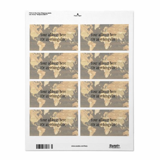 木造世界地図 ラベル (フルシート)