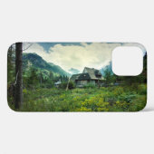 木造住宅、山の自然の風景。 Case-Mate iPhoneケース (裏面 (横))