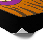 木造地木像3体おもしろい黒 ポスター (角)