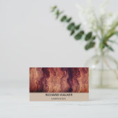 木造大工エレガントQRコード木工品 名刺 (スタンド正面)