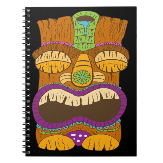 木造天気像(口を開けて黒おもしろい) ノートブック (正面)