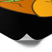 木造天気像(口を開けて黒おもしろい) ポスター (角)