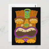 木造天気像(口を開けて黒おもしろい) ポストカード (正面/裏面)