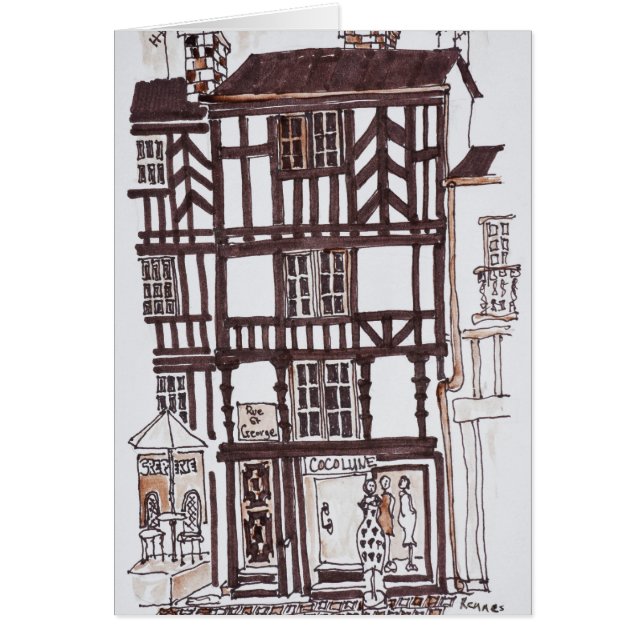 木造建物|レンヌ，ブルタニー，フランス (正面)