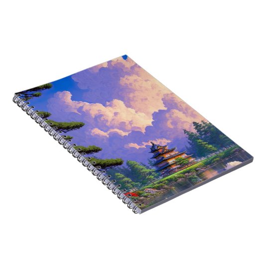 木造日本の城バイザエンチャント湖 ノートブック (右側)