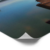 木造波止場シースケープカラフルインサンセット ポスター (角)