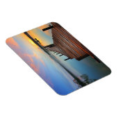 木造波止場シースケープカラフルインサンセット マグネット (右側)