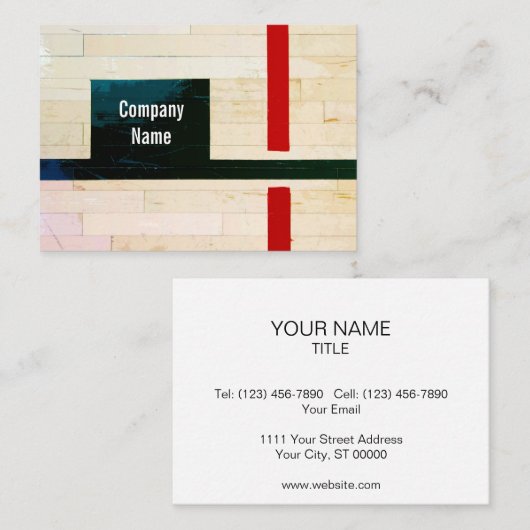 木造素朴のフロアラインとマーキング 名刺 (正面/裏面)