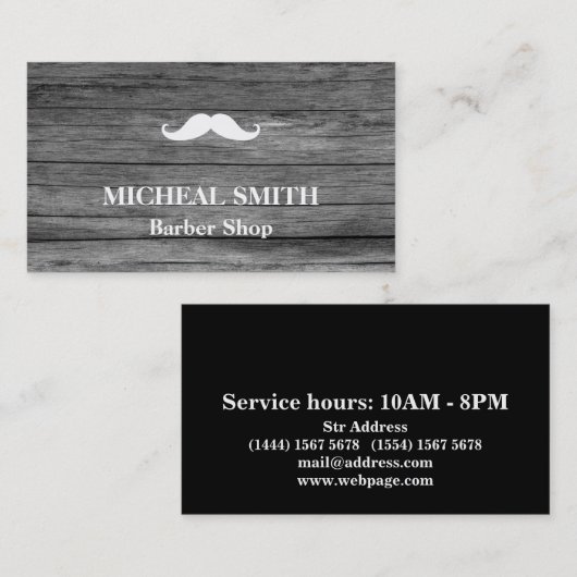 木造素朴理容師店 名刺 (正面/裏面)