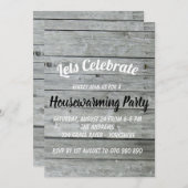 木造素朴納倉庫レ祝引っ越し祝いパーティー 招待状 (正面/裏面)