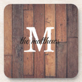 木造素朴農家の国モノグラムの名 コースター (正面)