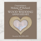 木造結婚記念日のカスタムワインラベル ワインラベル (シングルラベル)