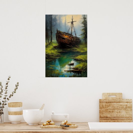 木造船の休憩所 ポスター (キッチン)