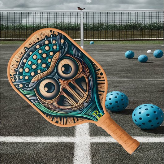 木造額縁の謎の仮面 ピックルボールラケット