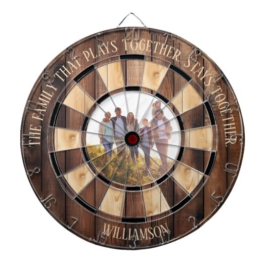 木遊のパーソナライズされた素朴写真 ダーツボード (正面)