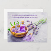 木鉢に花を咲かせるラベンダー油 シーズンポストカード (正面/裏面)