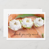 木鉢の白折り蓮サンキューカード サンキューカード (正面/裏面)