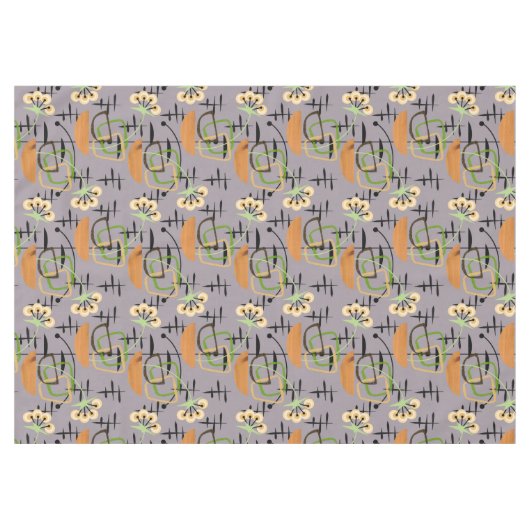 木鉢モダンの中世紀植物 テーブルクロス (正面(横))