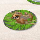 木間抜けにリラックス浮かぶ ラウンドペーパーコースター (アングル)