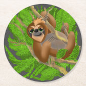 木間抜けにリラックス浮かぶ ラウンドペーパーコースター (正面)