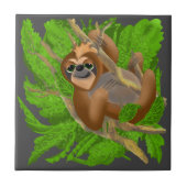 木間抜けのリラックス陶磁器タイルの中のナマケモノ タイル (正面)