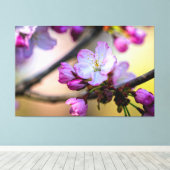 木陰のサクラの花と蕾 キャンバスプリント (インサイチュ (ウッドフロア))