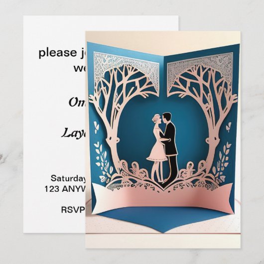 木陰の下で愛のダンス 招待状 (正面/裏面)