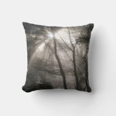 木陰の森を抜ける日光 クッション (正面)