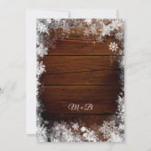 木雪素朴の冬の結婚式 招待状 (裏面)