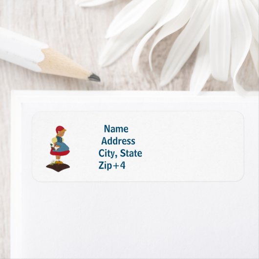 木靴を履いた女の子住所 シール (インサイチュ)