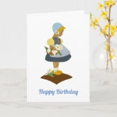 木靴を履いた小さなオランダガール カード (黄色い花)