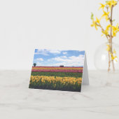 木靴チューリップファーム，ウッドバーン，オレゴン カード (黄色い花)