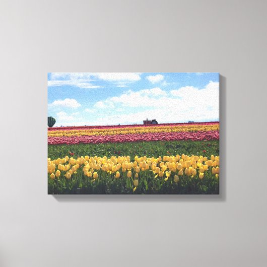 木靴チューリップファーム，ウッドバーン，オレゴン キャンバスプリント (正面)