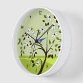 木風景時計のブルーバード 壁時計 (傾斜)