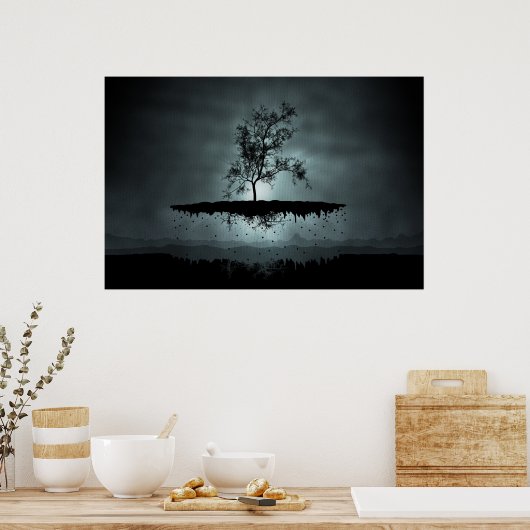 木飛んでいる材 ポスター (キッチン)