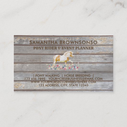 木馬素朴乗り列車は馬術馬を育成 名刺 (裏面)