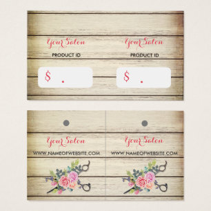 木魅力的の鋏とバラつるラベル
