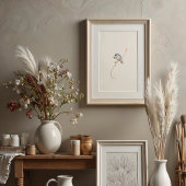 木鮮やかツバメ水彩アートとベリー ポスター