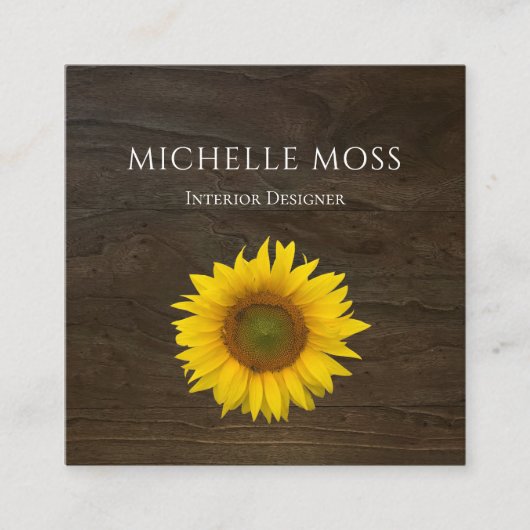 木黄素朴ひまわり名刺 スクエア名刺 (正面)