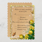 木黄素朴フローラ蝶の応答 招待状 (正面/裏面)