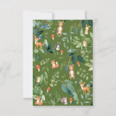 木(き素朴)地(じ)動物(どう)の赤ちゃんシャワーが男の子にまく サンキューカード (裏面)