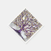 木 – アメジストと蝶 スタンダードカクテルナプキン (角)