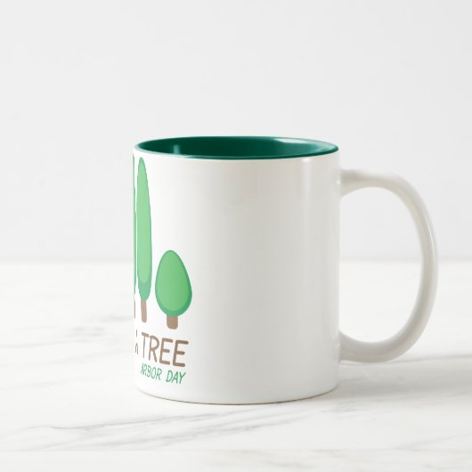 木-アーバー日--を植えて下さい ツートーンマグカップ (右)