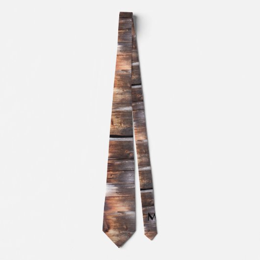 木+イニシャル素朴Groomsmenギフトネックタイ ネクタイ (正面)