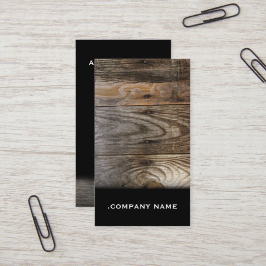 木-エレガントな名刺 名刺 (正面/裏面インサイチュ)