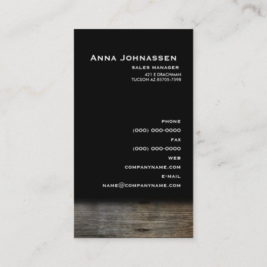 木-エレガントな名刺 名刺 (裏面)