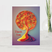 木 オレンジ 秋 クイリング イラスト ありがとう シーズンカード (正面)