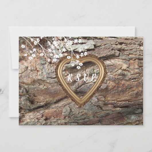 木、 カントリー調の素朴さ、 カスタムの出欠返信、 レスポンス 招待状 (正面)